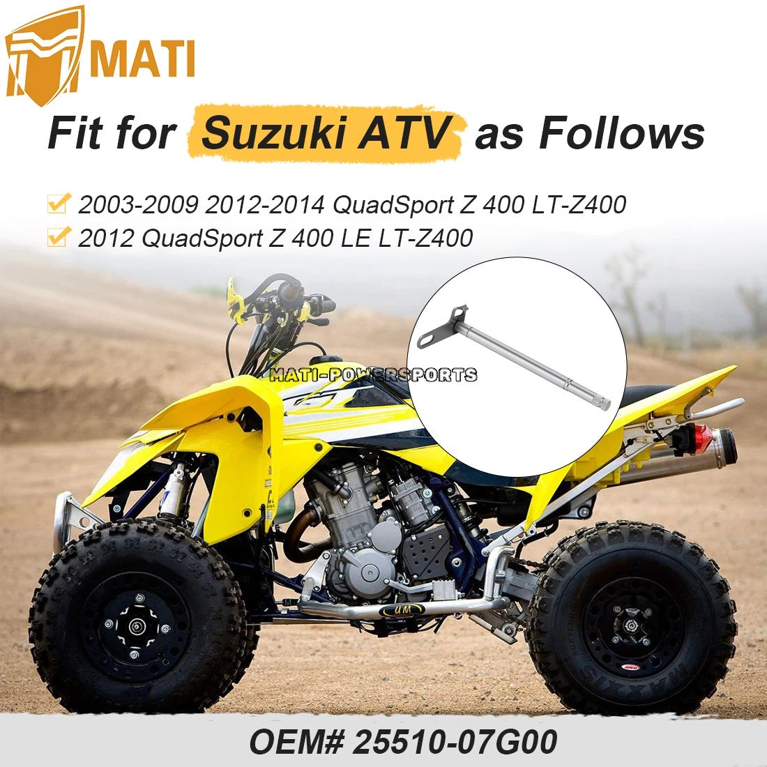 Shifter Gear Shift Shaft Assembly For Suzuki QuadSport Z 400 LT-Z400 2003-2014 25510-07G00