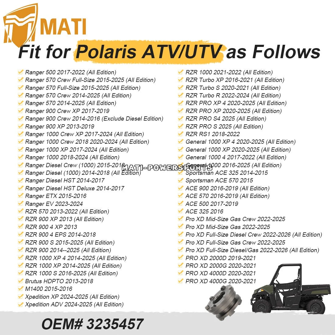 Gearcase Park Low Shift Dog For Polaris UTV ATV 2014-2025 3235457