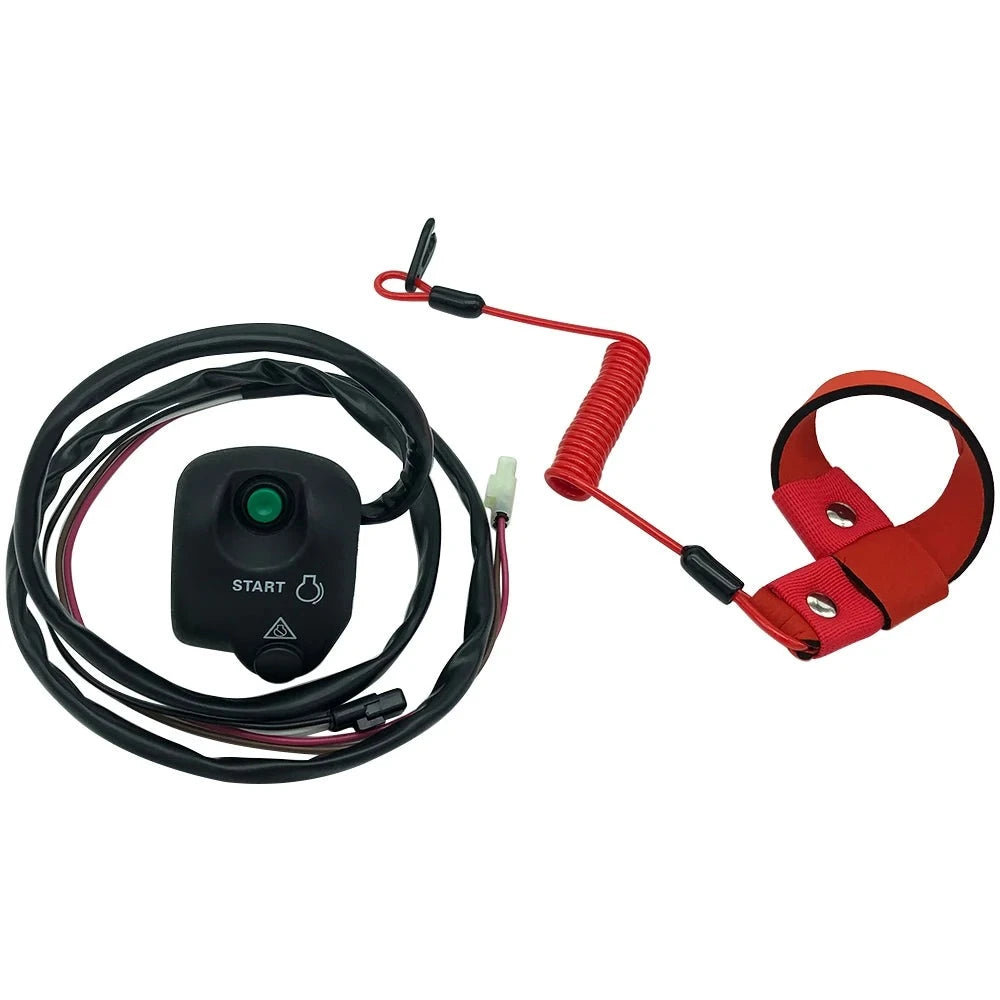 Handlebar Start Stop Kill Switch Box Aassy & Safety Lanyard for Yamaha Wave Blaster Wave Raider Wave Venture WB/RA/WVT 700 760 1100 OEM:GJ1-68310-01-00 Mati Powersports