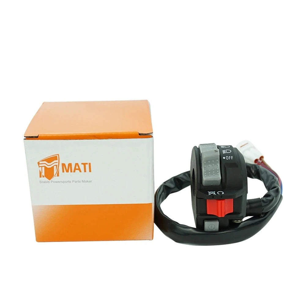 Handlebar Switch Control Engine Start Run Off for Yamaha Bear Tracker YFM250 Warrior Wolverine YFM350 Grizzly Raptor YFM125 YFM250 YFZ450 OEM: 4KB-83973-21-00 Mati Powersports