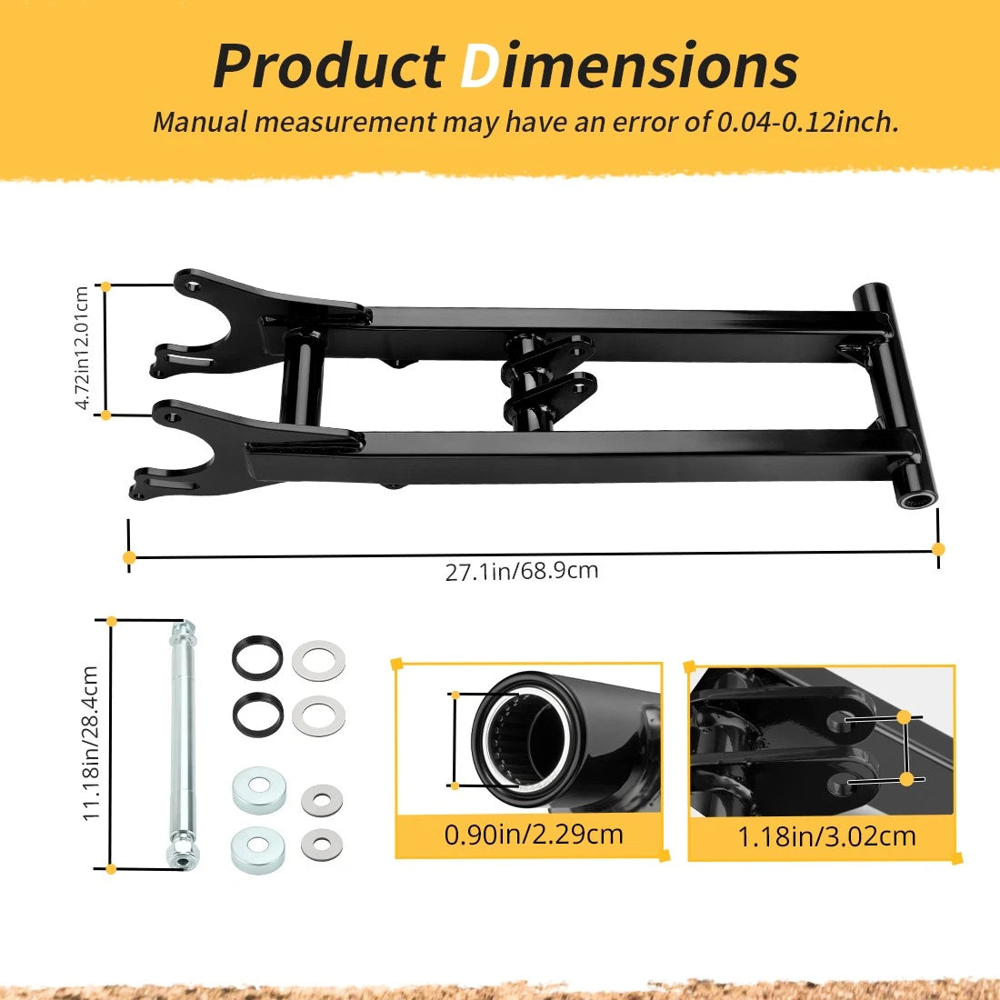 +6" Heavy Duty Extended Rear Swingarm For Yamaha Banshee 350 YFZ350 1987-2006 2GU-22110-00-UJ
