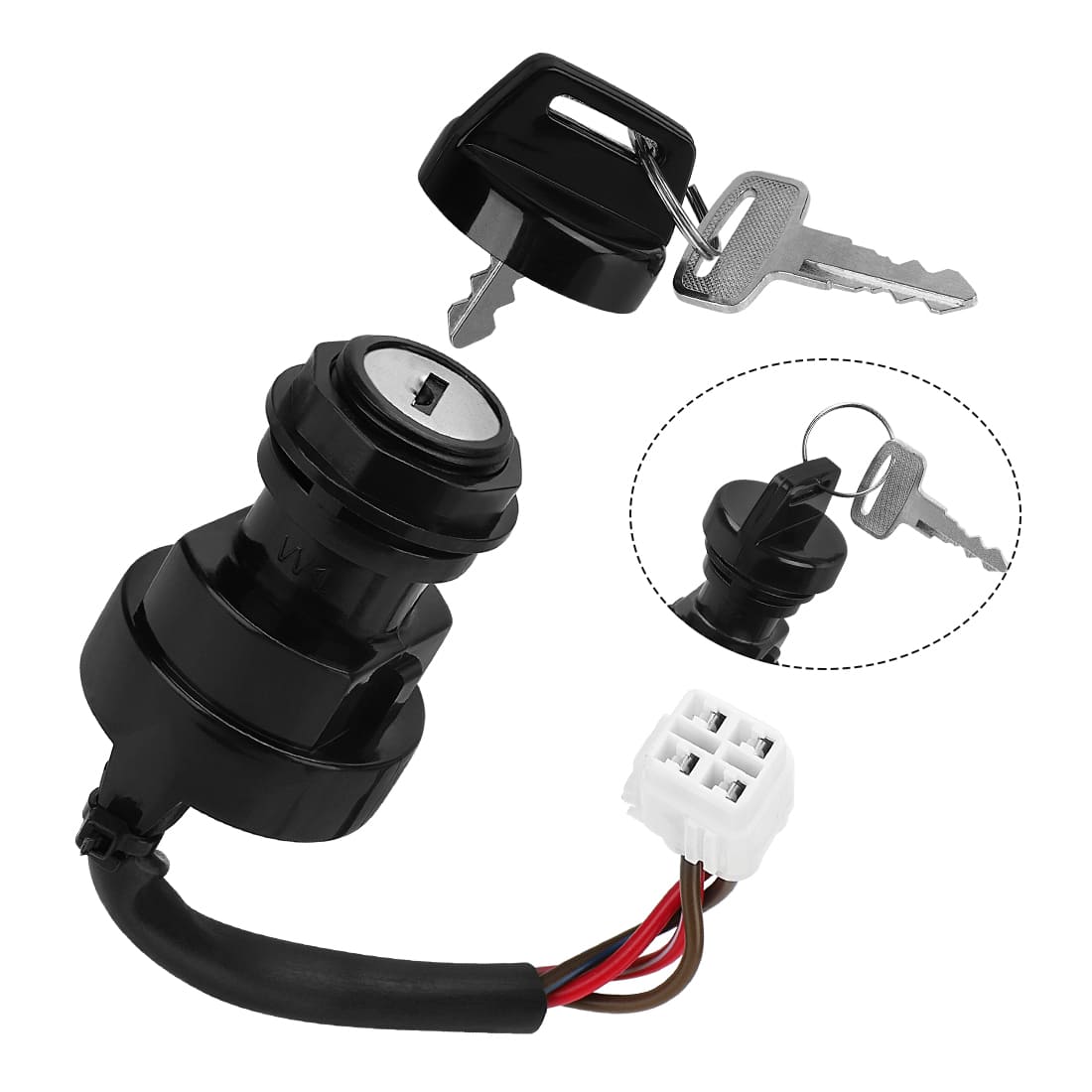 Ignition Key Switch for Yamaha YFZ450 Kodiak YFM400/450 Wolverine YFM450 Grizzly 450 2003-2014 Grizzly YFM400 2007-2008 5ND-82510-00-00