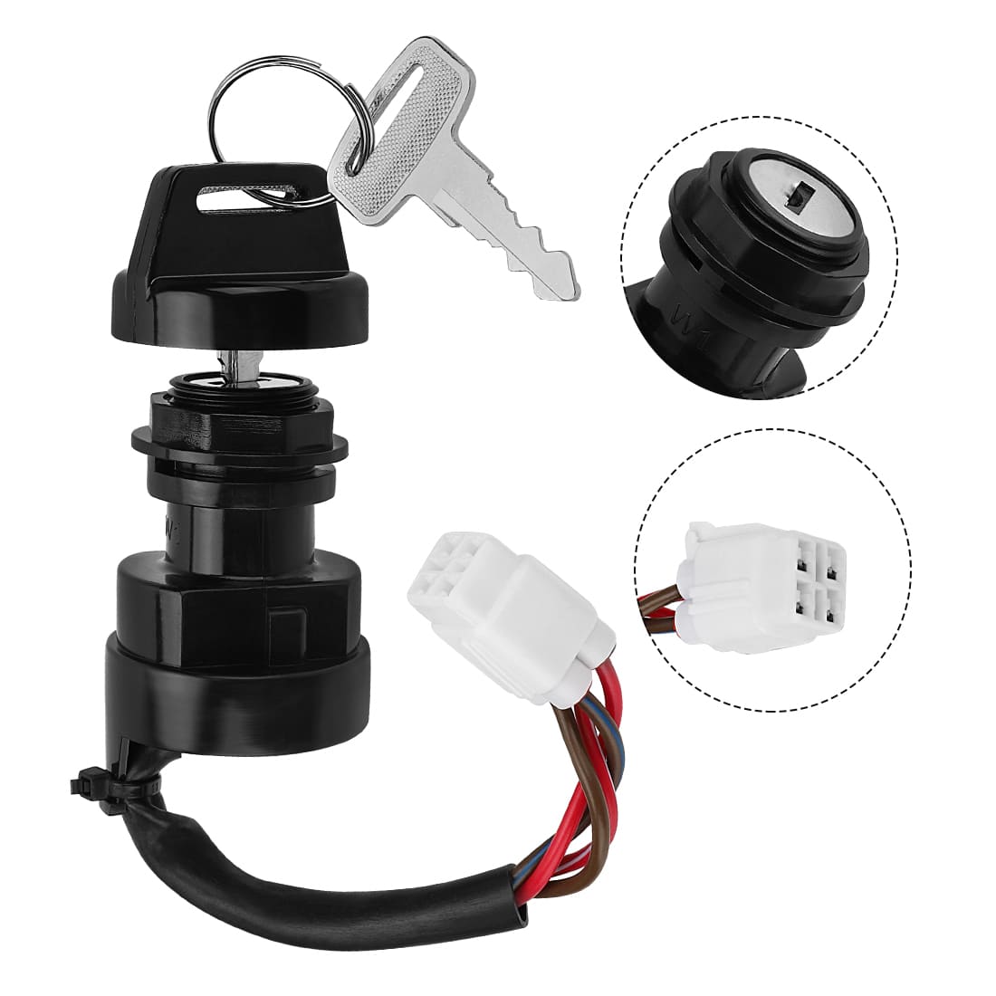 Ignition Key Switch for Yamaha YFZ450 Kodiak YFM400/450 Wolverine YFM450 Grizzly 450 2003-2014 Grizzly YFM400 2007-2008 5ND-82510-00-00