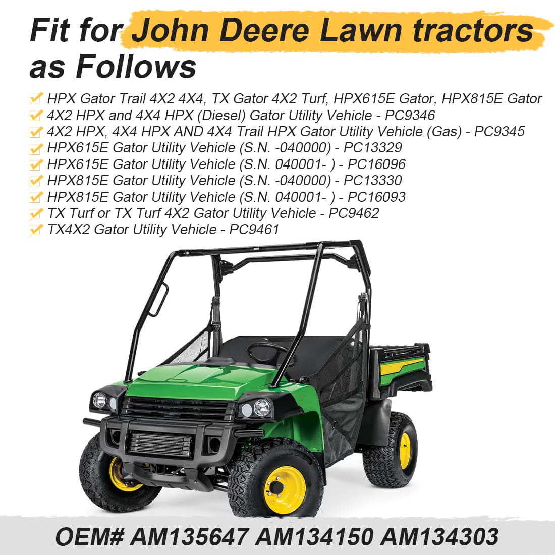 Rear Wheel Brake Disc Hub for John Deere 4X2 4X4 HPX Trail Gator HPX615E HPX815E