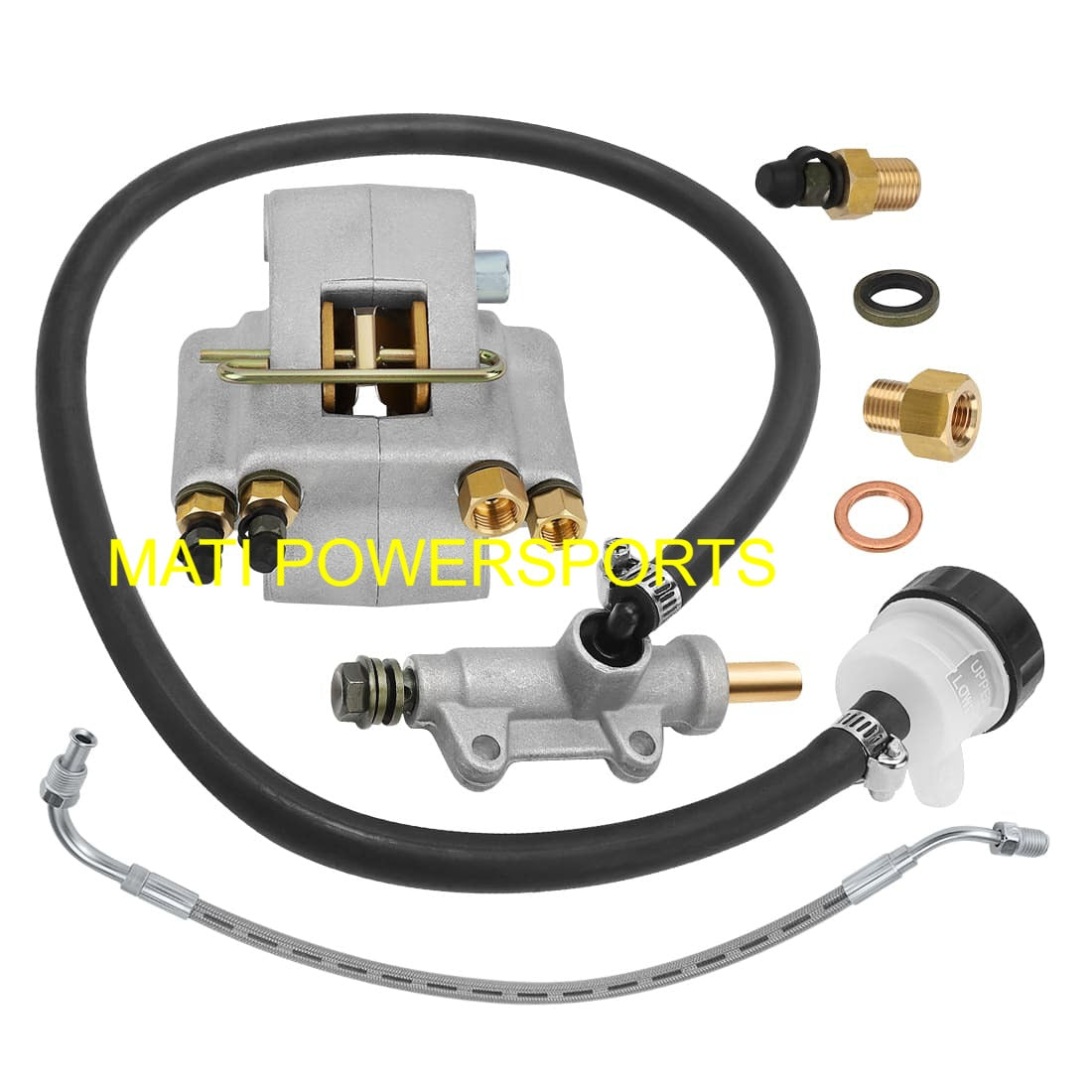 Rear Brake Caliper & Master Cylinder & Hose Line For Polaris Sportsman 500 335 Diesel 455 Worker 335 500 1910301 1930818 1930851