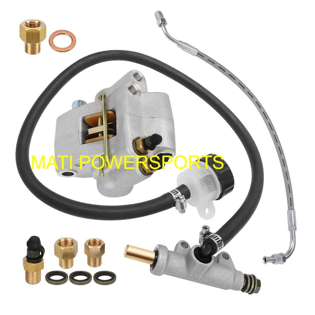 Rear Brake Caliper & Master Cylinder & Hose Line For Polaris Sportsman 500 335 Diesel 455 Worker 335 500 1910301 1930818 1930851