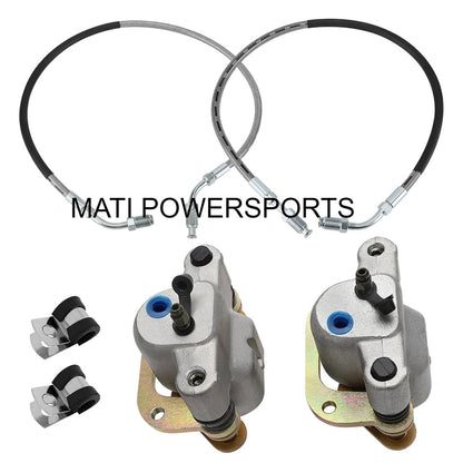 Front Brake Calipers & Hose Lines for Polaris 300 400L Sportsman 335 Trail Boss 250 350L 2x4 Big Boss 250 Magnum 425 5131115 1930634