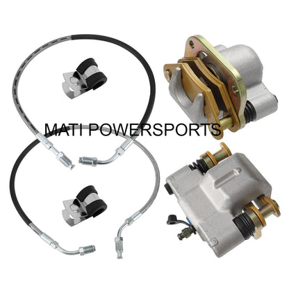 M MATI Front Brake Calipers & Hose Lines for Polaris Worker 335 Scrambler 400 500 Xplorer 300 Xpress 300 400 Sport 400L 5130659 1930753