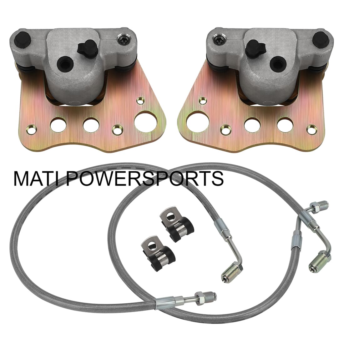 M MATI Front Brake Calipers & Hose Lines For Polaris Magnum 500 330 Xpedition 425 Xplorer 400 ATP 500 1910502 1910681