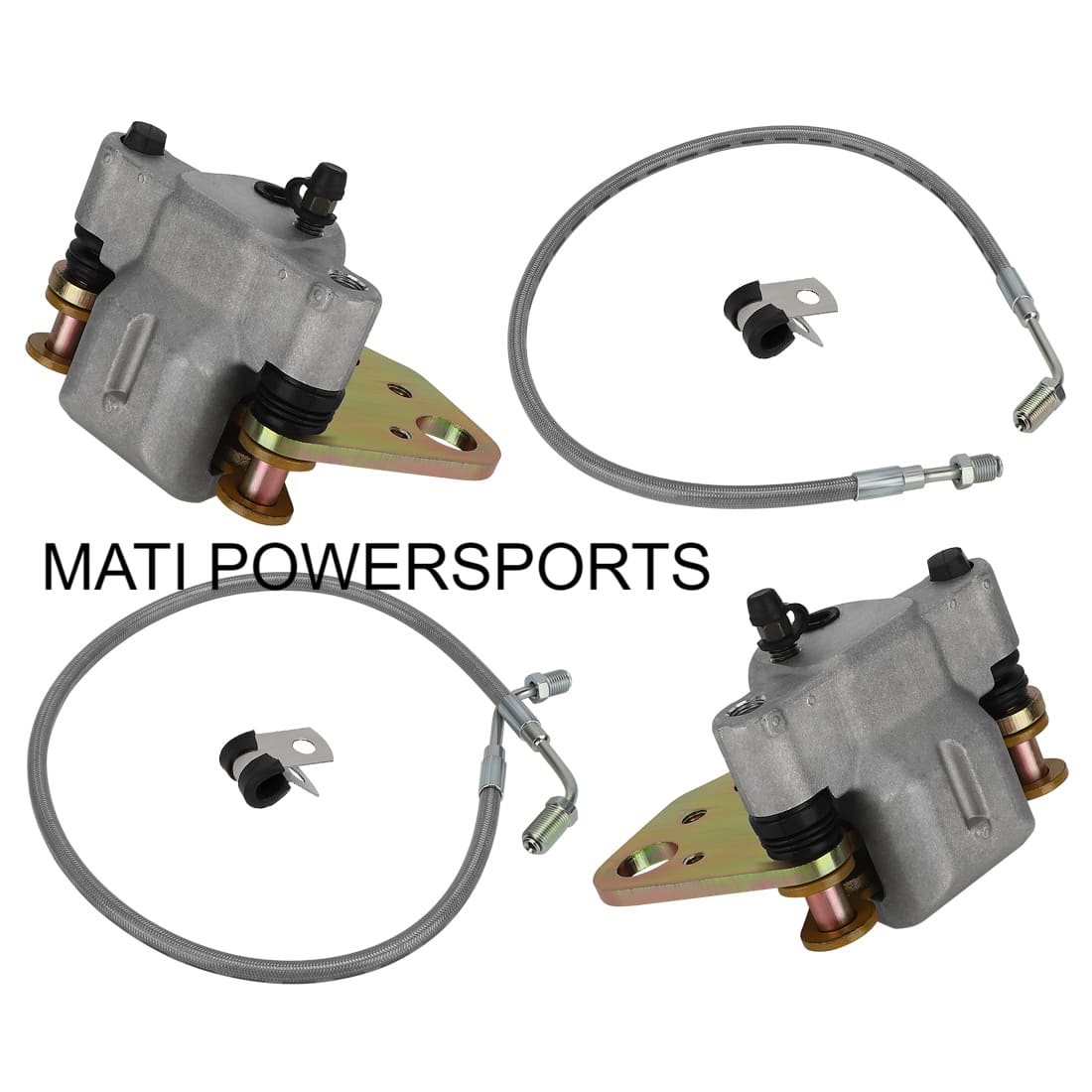 M MATI Front Brake Calipers & Hose Lines For Polaris Magnum 500 330 Xpedition 425 Xplorer 400 ATP 500 1910502 1910681