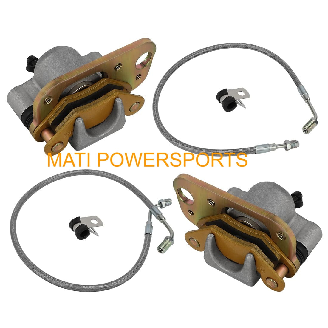 Front Brake Calipers & Hose Lines for Polaris Scrambler 400 500 Magnum 325 330 1910547 1910548 1910412