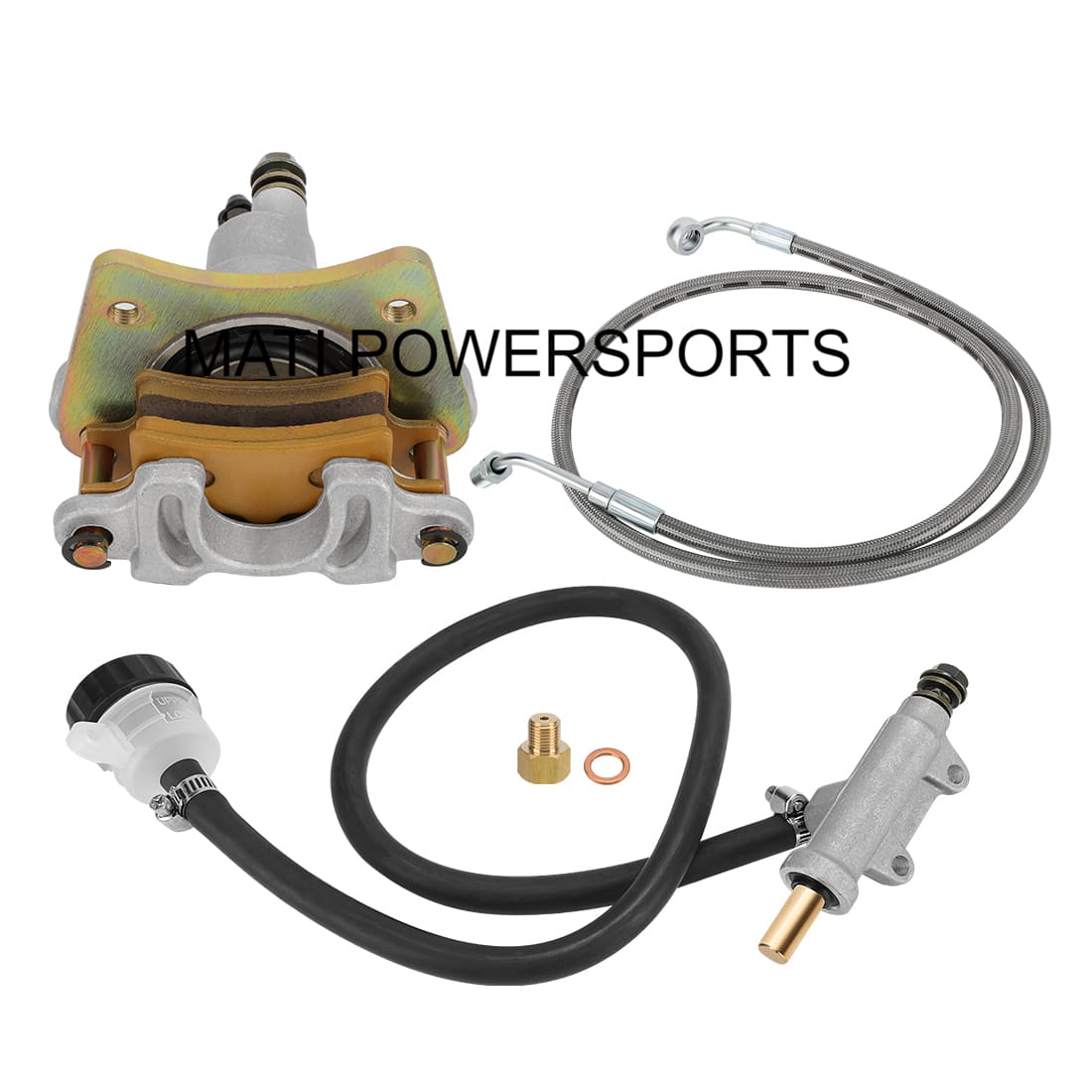 MATI Rear Brake Caliper, Master Cylinder & Hose Kit For Polaris Sportsman 500 400 ATV