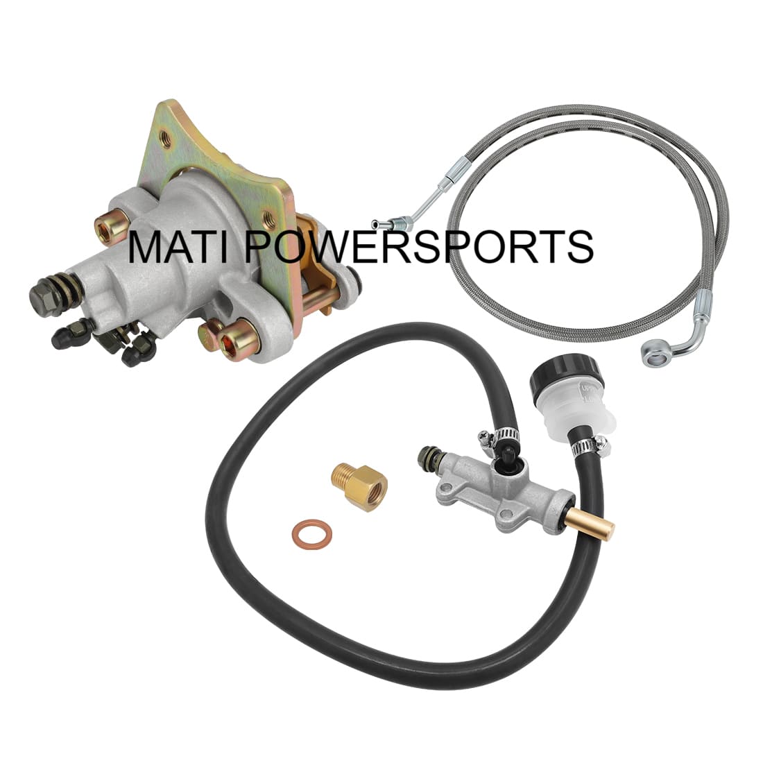 Rear Brake Caliper & Master Cylinder & Hose Line for Polaris Sportsman 500 2003-2009 Sportsman 400 450 2003-2007 1910690 1911075