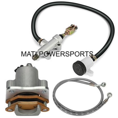 Rear Caliper & Master Cylinder & Hose Line Brake Kit For Polaris Sportsman 600 700 800 2002-2006 1910690 1910301