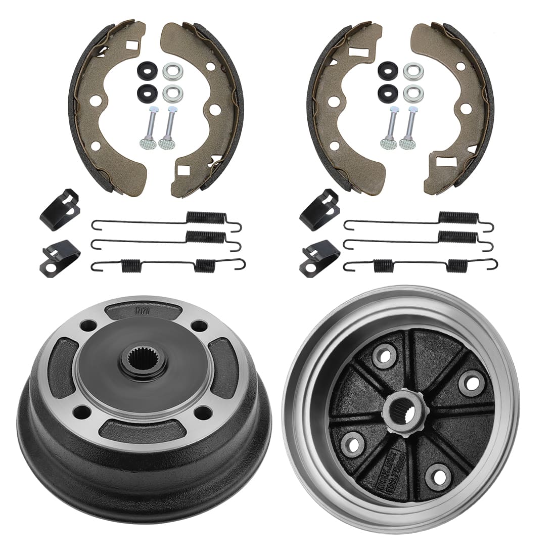 2Set Rear Wheel Brake Drum Hub & Shoes for Kawasaki Mule 4010 4000 3020 3010 3000 2510 KAF620 KAF950 2001-Up 41048-1132 41048-1133