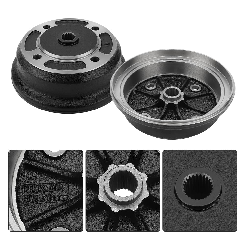 2PCS Front Left & Right Wheel Brake Drum Hub For Kawasaki Mule 4010 4000 3020 3010 3000 2510 KAF620 KAF950 2001-Up 41038-7501