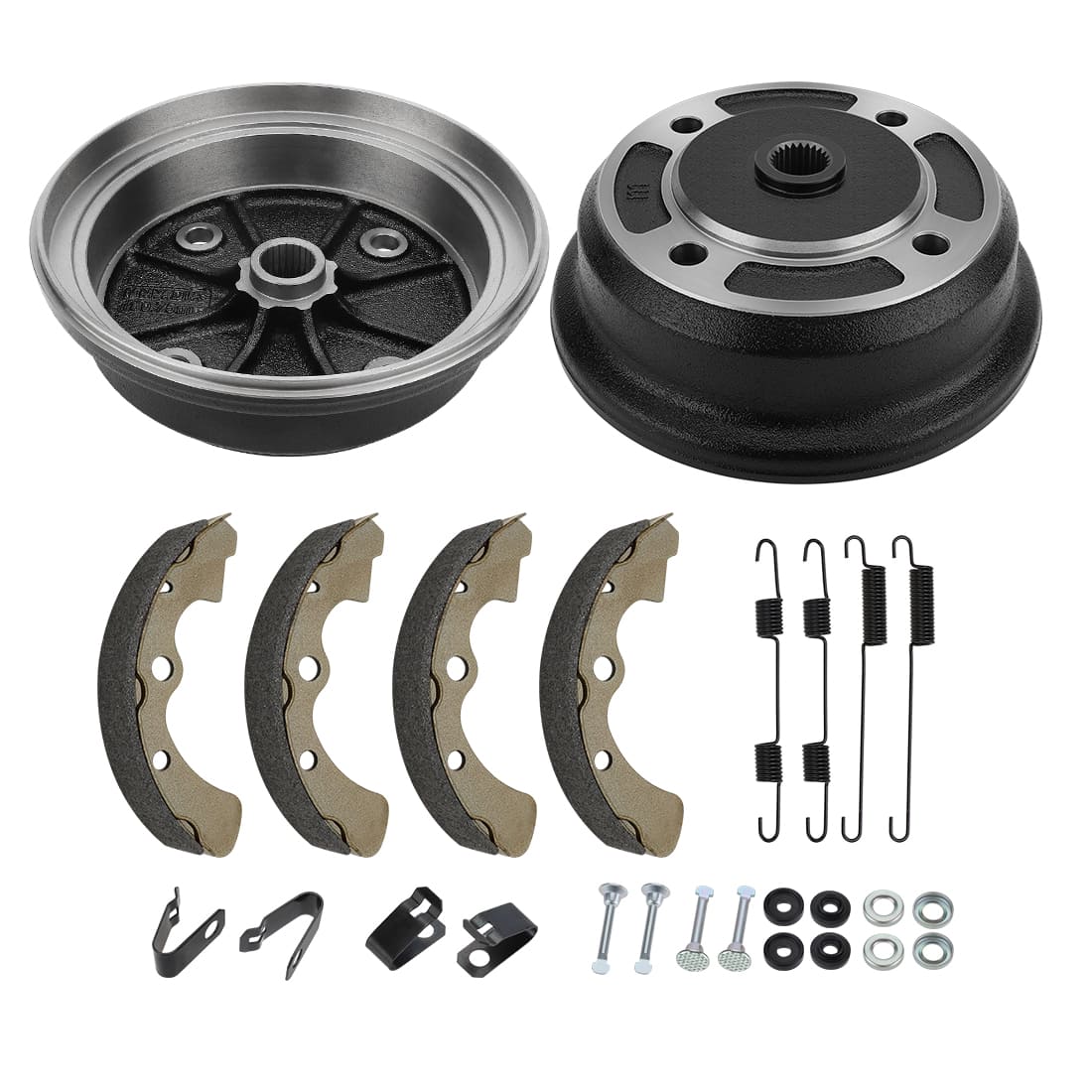 2Set Front Wheel Brake Drum Hub & Shoes For Kawasaki Mule 4010 4000 3020 3010 3000 2510 KAF620 KAF950 2001-Up 41038-0034 92043-1636