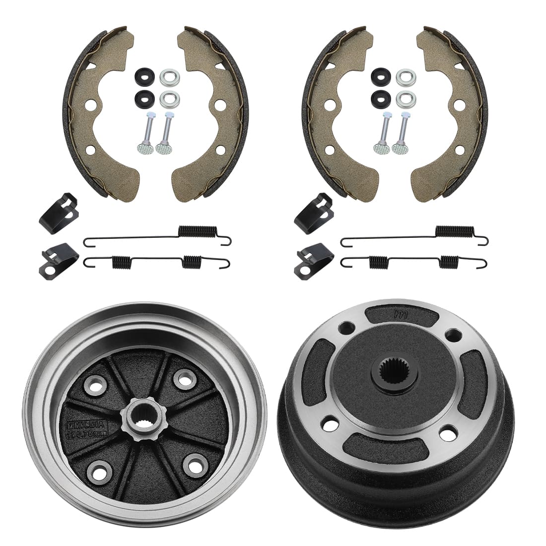 2Set Front Wheel Brake Drum Hub & Shoes For Kawasaki Mule 4010 4000 3020 3010 3000 2510 KAF620 KAF950 2001-Up 41038-0034 92043-1636