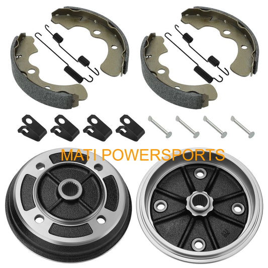 2Set Front Wheel Brake Drum Hub & Shoes For Kawasaki Mule 2010 2500 2510 KAF540 KAF620 41038-1227