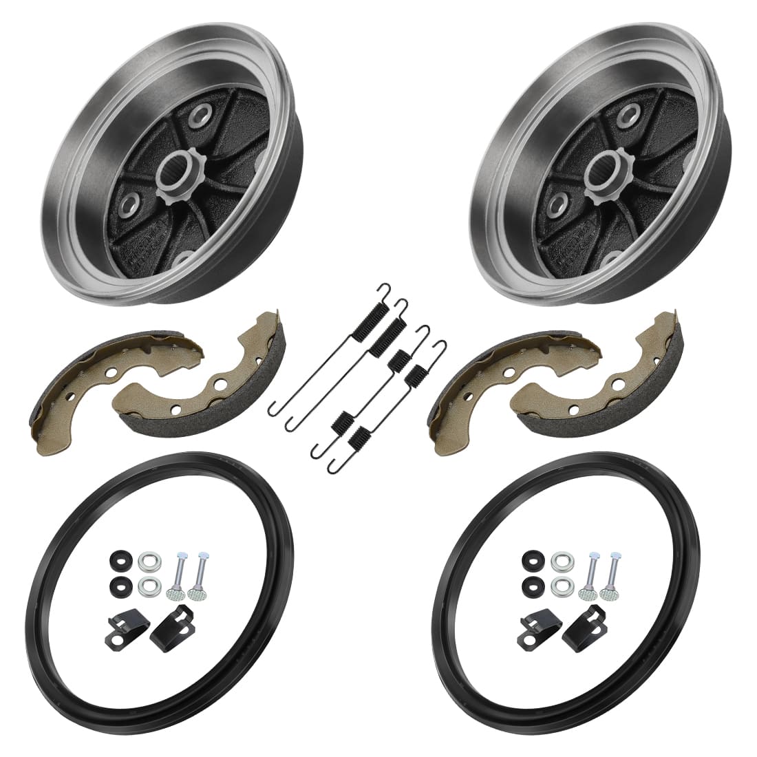 2PCS Front Brake Drum & Bolts & Shoes Kit For Kawasaki KAF620 KAF950 2001-2024 92093-1543