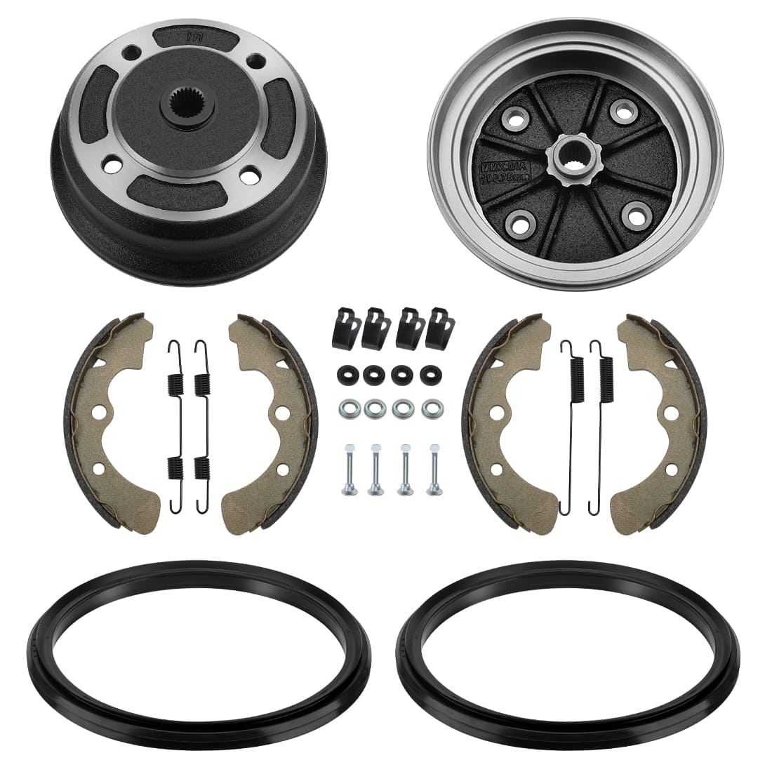 2PCS Front Brake Drum & Bolts & Shoes Kit For Kawasaki KAF620 KAF950 2001-2024 92093-1543