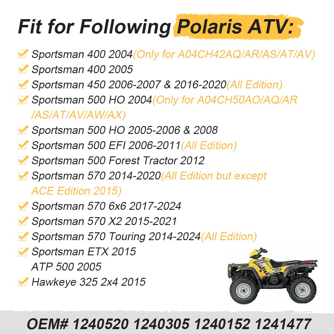 Radiator for Polaris Sportsman 500 570 450 400 ETX 1240520