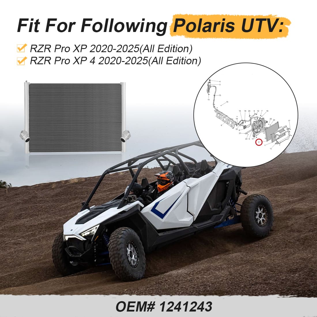 Radiator Assembly For Polaris RZR Pro XP 4 2020-2025 1241243