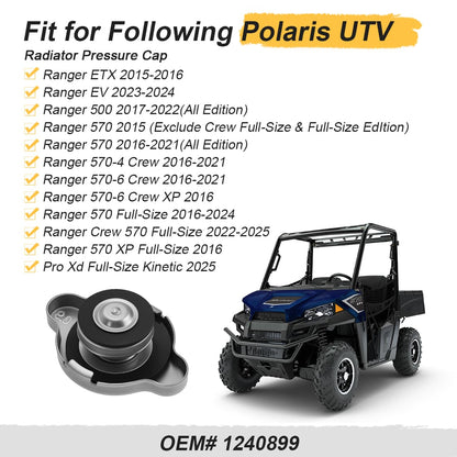 Radiator Pressure Cap for Polaris Ranger 570 ETX EV RZR PRO XP 4 /Pro R 4 1240899 1241379