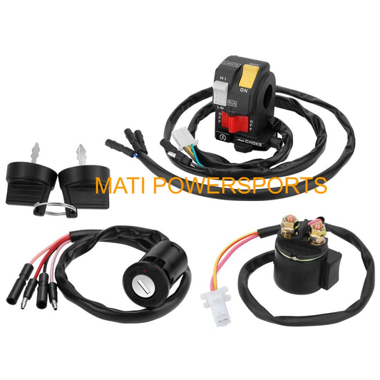 Handlebar Key Starter Relay Switch Kit for Honda FourTrax 300 2x4/4x4 TRX300/TRX300FW 1990-1995