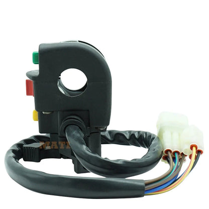 Left Handlebar Engine Start Off Headlight HI LO Off Switch for ATV Alterra Arctic Cat 150 250 300 Utility BLACK Red GREEN OEM: 3303-852 3304-684 Mati Powersports