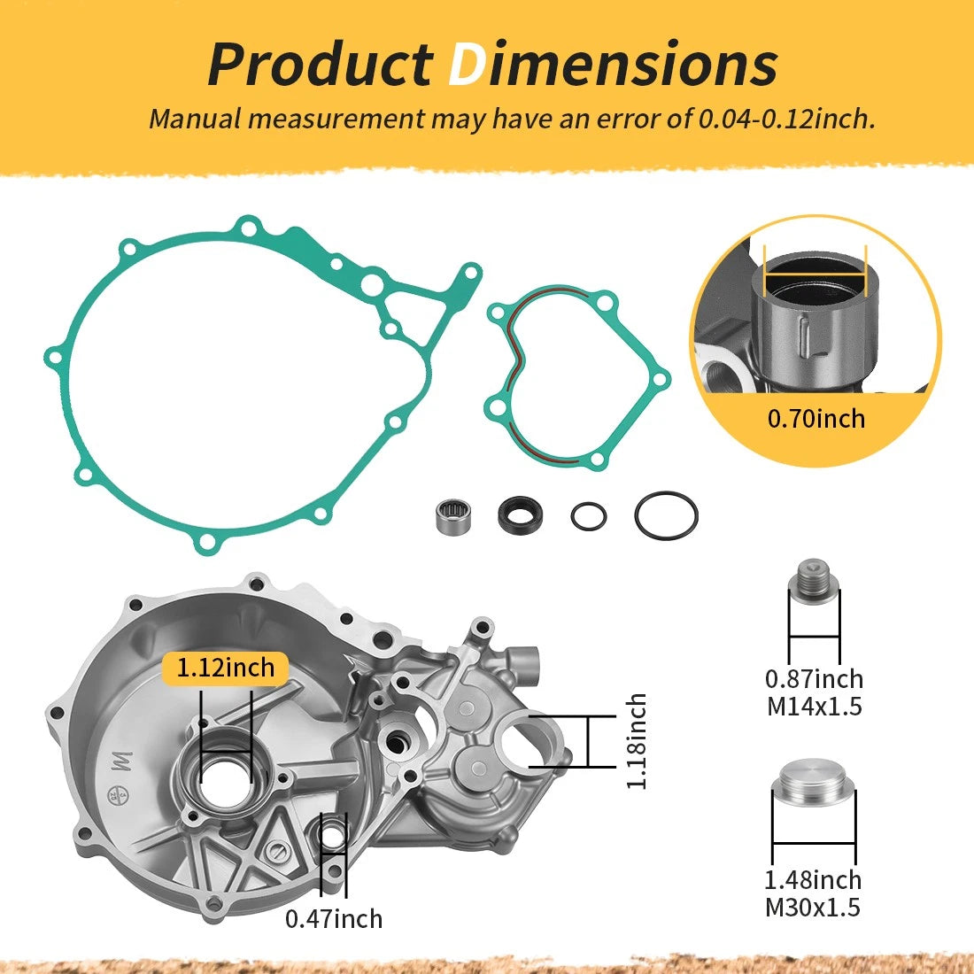 Left Crankcase Cover & Plug Screw Gasket Bearing Seal For Honda XR650L 1993-2024 11341-MY2-621