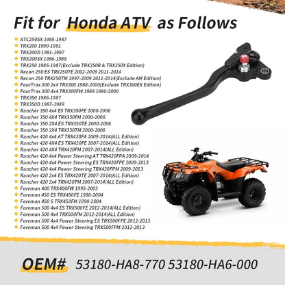 Left Hand Parking Brake Lever Assy For Honda ATC250S TRX200 D/SX TRX250 TE/TM TRX350 53180-HA8-770