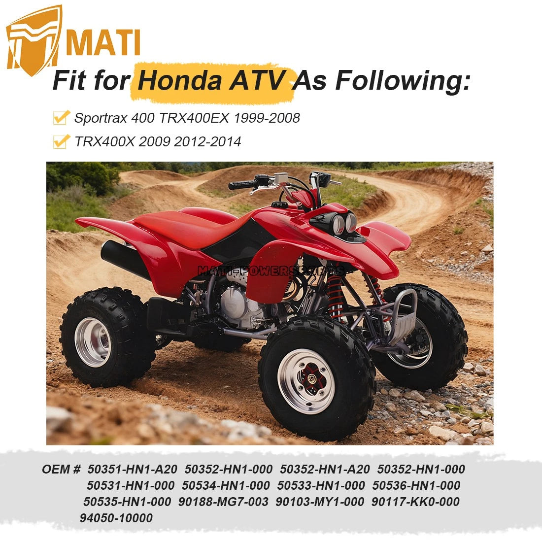 50351-HN1-A20 Motor Mounts Upper Lower Front & Hardwares For Honda Sportrax TRX400EX TRX400X