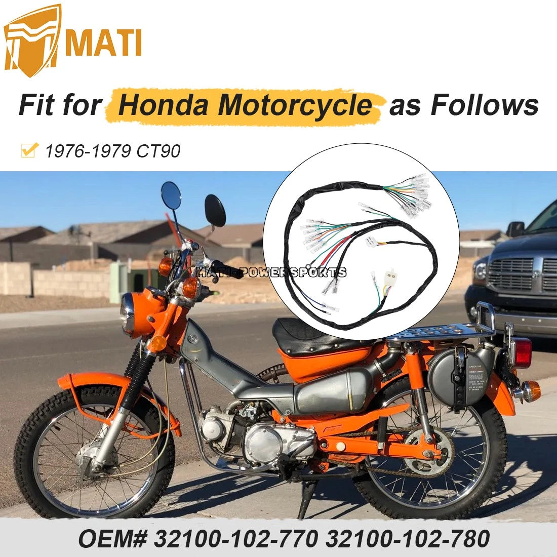 Main Wiring Harness For Honda CT90 1976-1979 32100-102-770