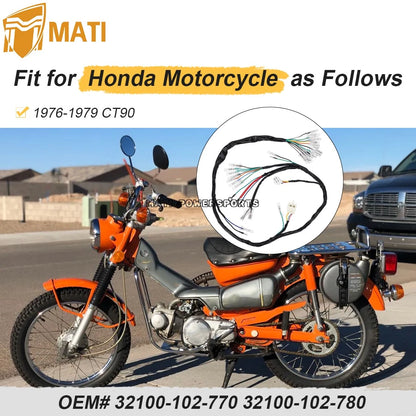Main Wiring Harness For Honda CT90 1976-1979 32100-102-770
