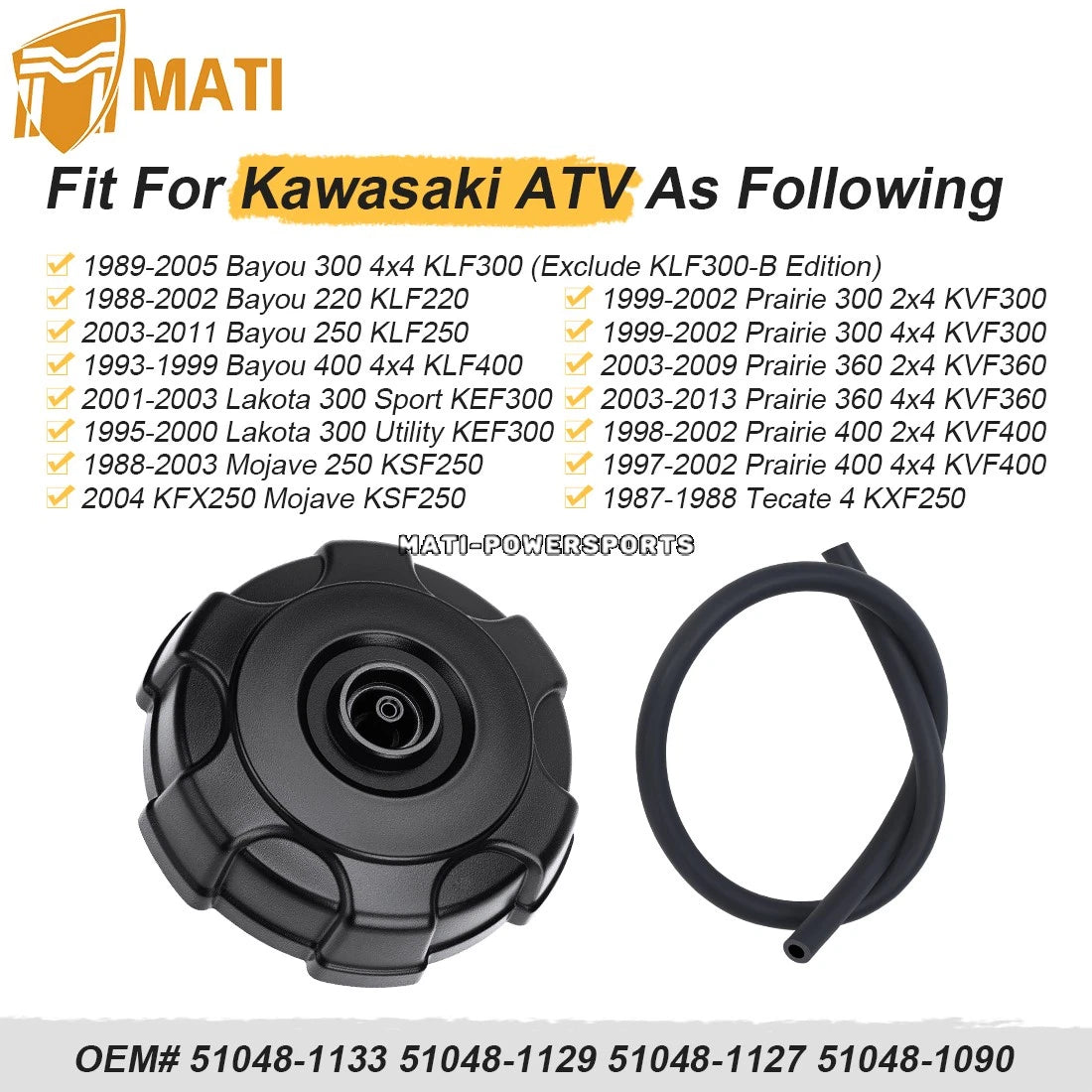 Fuel Tank Cap For Kawasaki Bayou 220 350 300 400 Prairie 300 400 600 Lakota 300 51048-1133