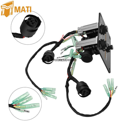 For Yamaha Outboard Dual Motor Key Switch Panel Kit 6K1-82570-08-00 Includes Emergency Kill Switch & Lanyard  Twin Engine Control