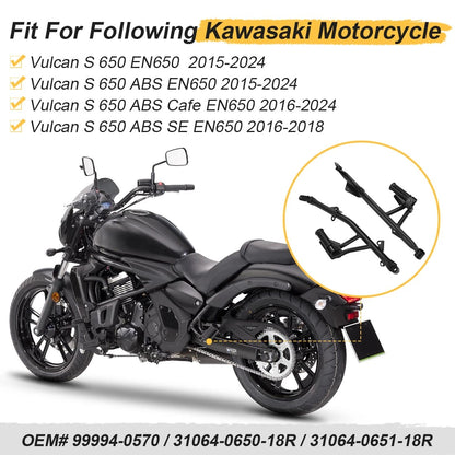 Passenger Foot Peg Brackets Kit For Kawasaki EN650 Vulcan S 650 ABS 2015-2025 99994-0570