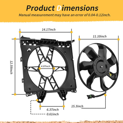Radiator Cooling Fan Assembly for Can-Am Outlander Renegade 570 650 850 1000 Maverick 1000 Max 1000 2012-2024 709200564