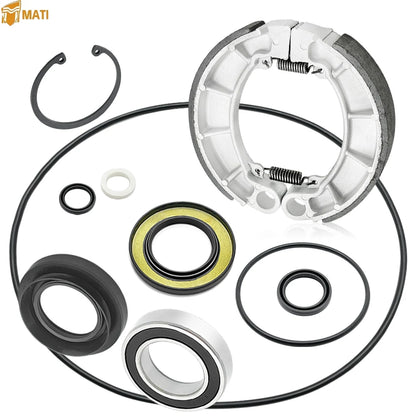 Rear Brake Drum Bearing Seals Shoes Kit for Honda Rancher 420 TRX420FE/FM/TE/TM/FPM/FPE OEM: 96150-60090-10 91256-HP5-601 06430HN0A30 Mati Powersports