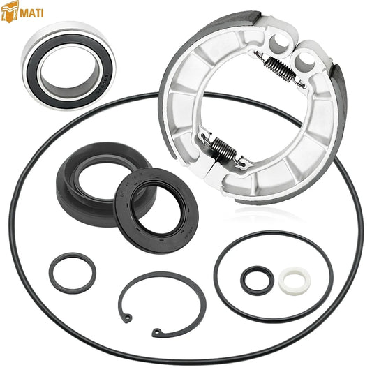 Rear Brake Drum Bearing Seals Shoes Kit for Honda Rancher 420 TRX420FE/FM/TE/TM/FPM/FPE OEM: 96150-60090-10 91256-HP5-601 06430HN0A30 Blue