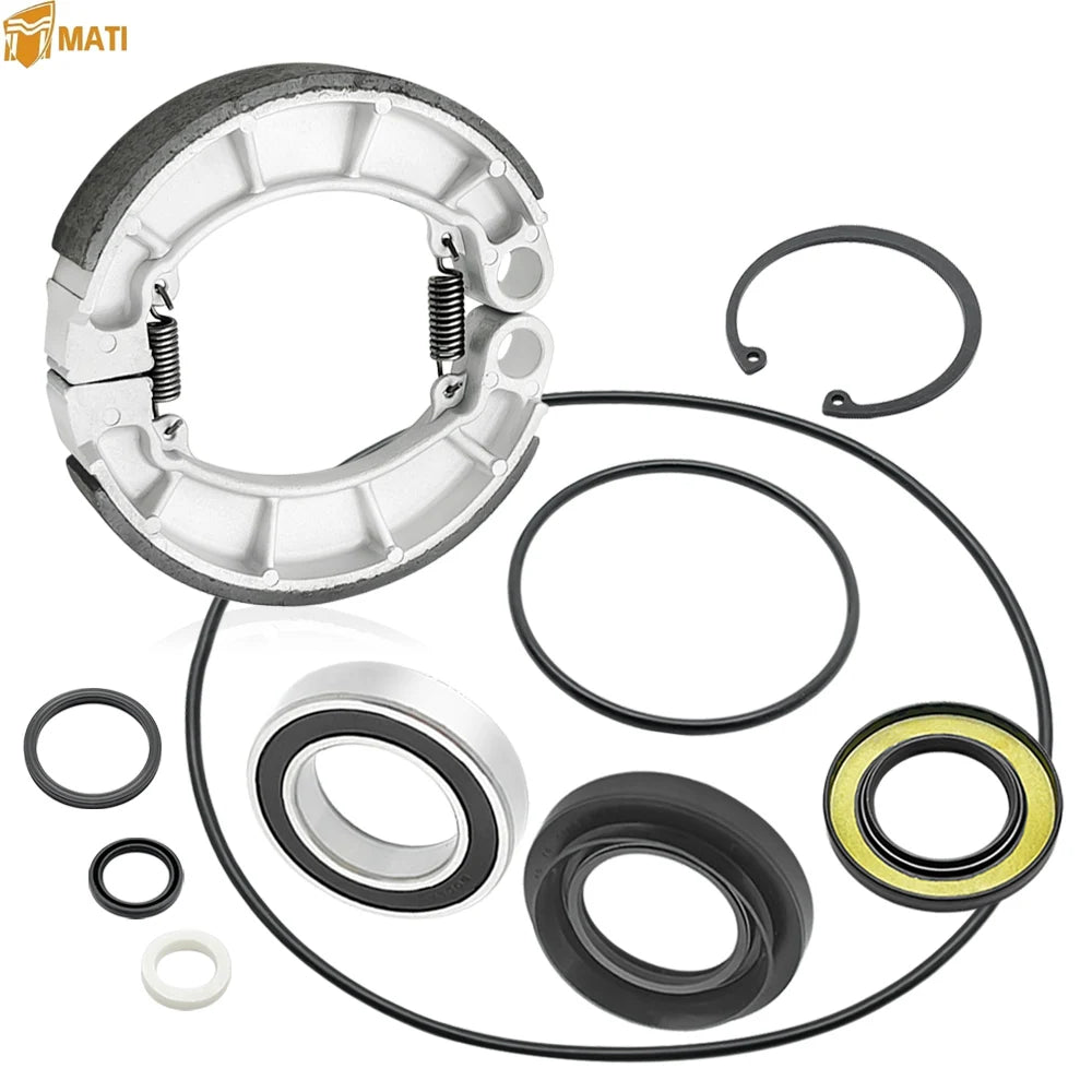 Rear Brake Drum Bearing Seals Shoes Kit for Honda Rancher 420 TRX420FE/FM/TE/TM/FPM/FPE OEM: 96150-60090-10 91256-HP5-601 06430HN0A30 Mati Powersports