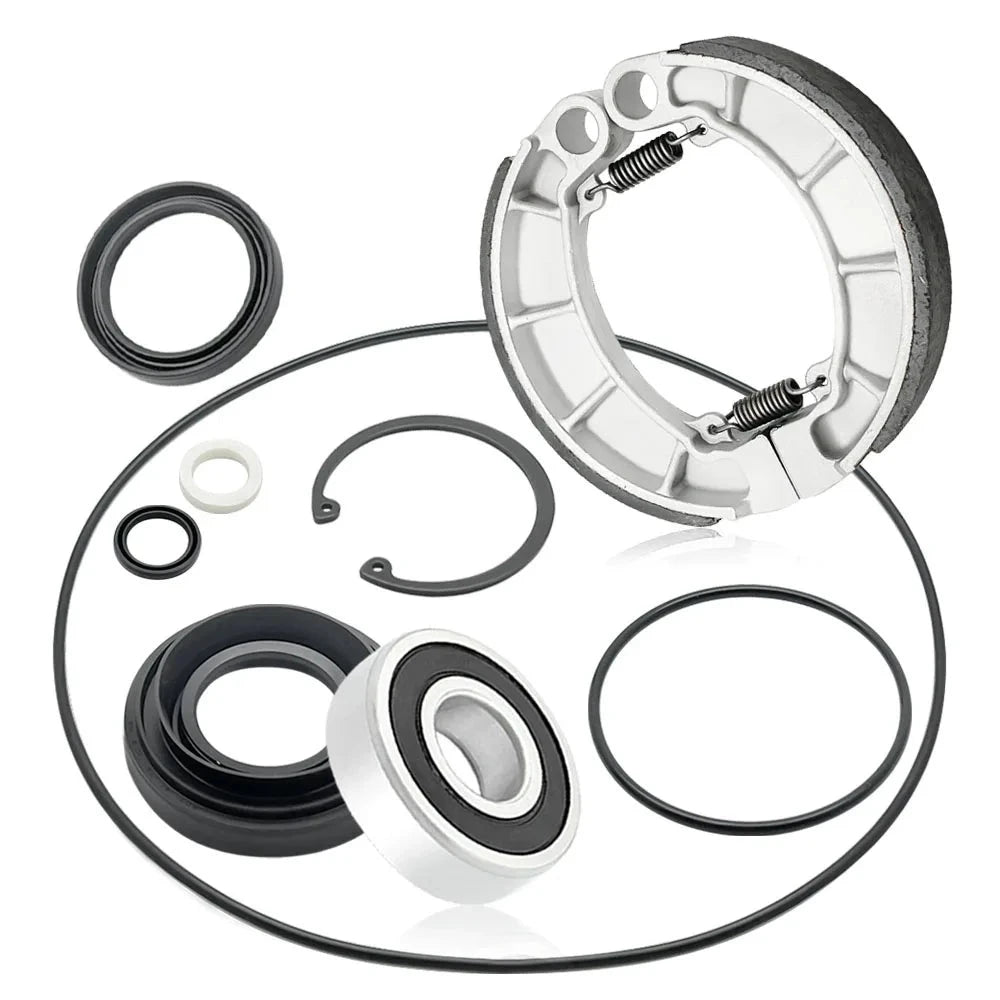 Rear Brake Drum Bearing Seals Shoes Kit for Honda Rancher Foreman TRX420 TRX500 TRX520 2014-2023 OEM: 91253-HC4-003 91355-HC4-003 91054-HC4-003 Mati Powersports