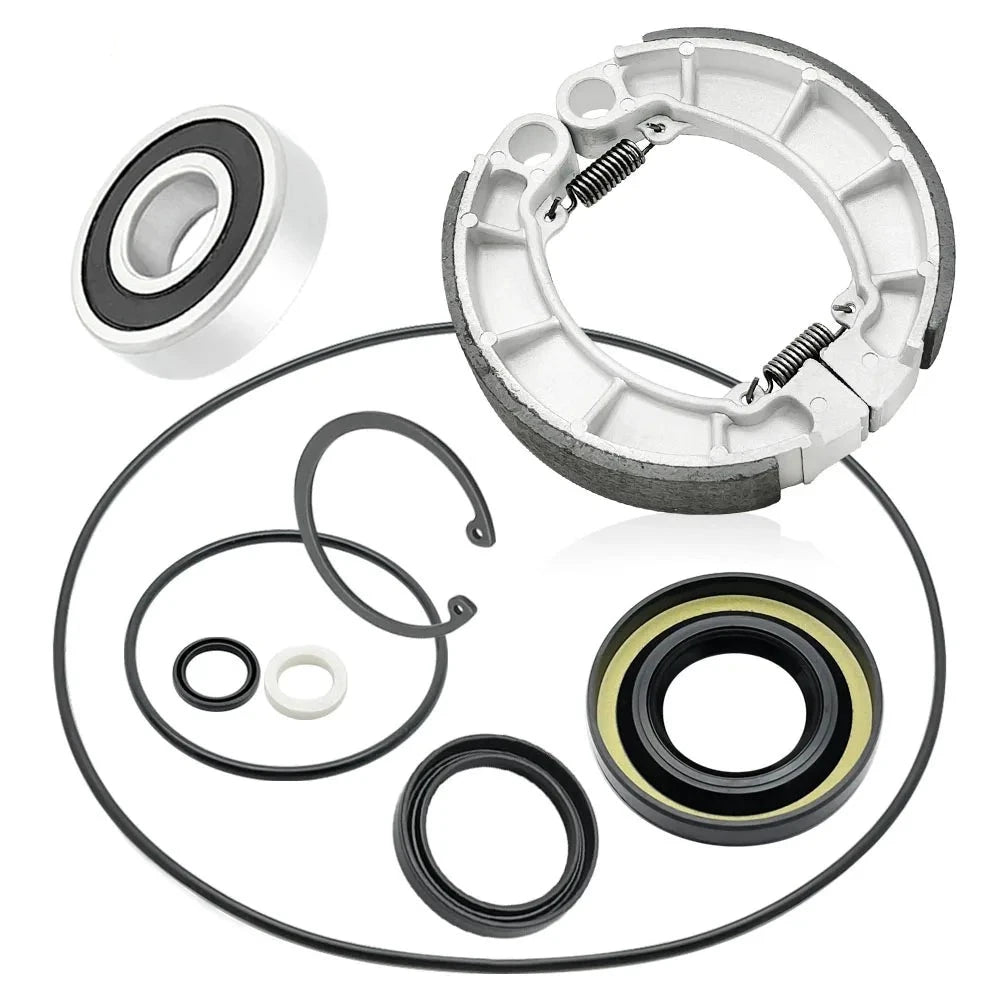 Rear Brake Drum Bearing Seals Shoes Kit for Honda Rancher Foreman TRX420 TRX500 TRX520 2014-2023 OEM: 91253-HC4-003 91355-HC4-003 91054-HC4-003 Mati Powersports