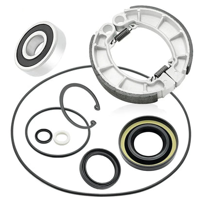 Rear Brake Drum Bearing Seals Shoes Kit for Honda Rancher Foreman TRX420 TRX500 TRX520 2014-2023 OEM: 91253-HC4-003 91355-HC4-003 91054-HC4-003 Mati Powersports