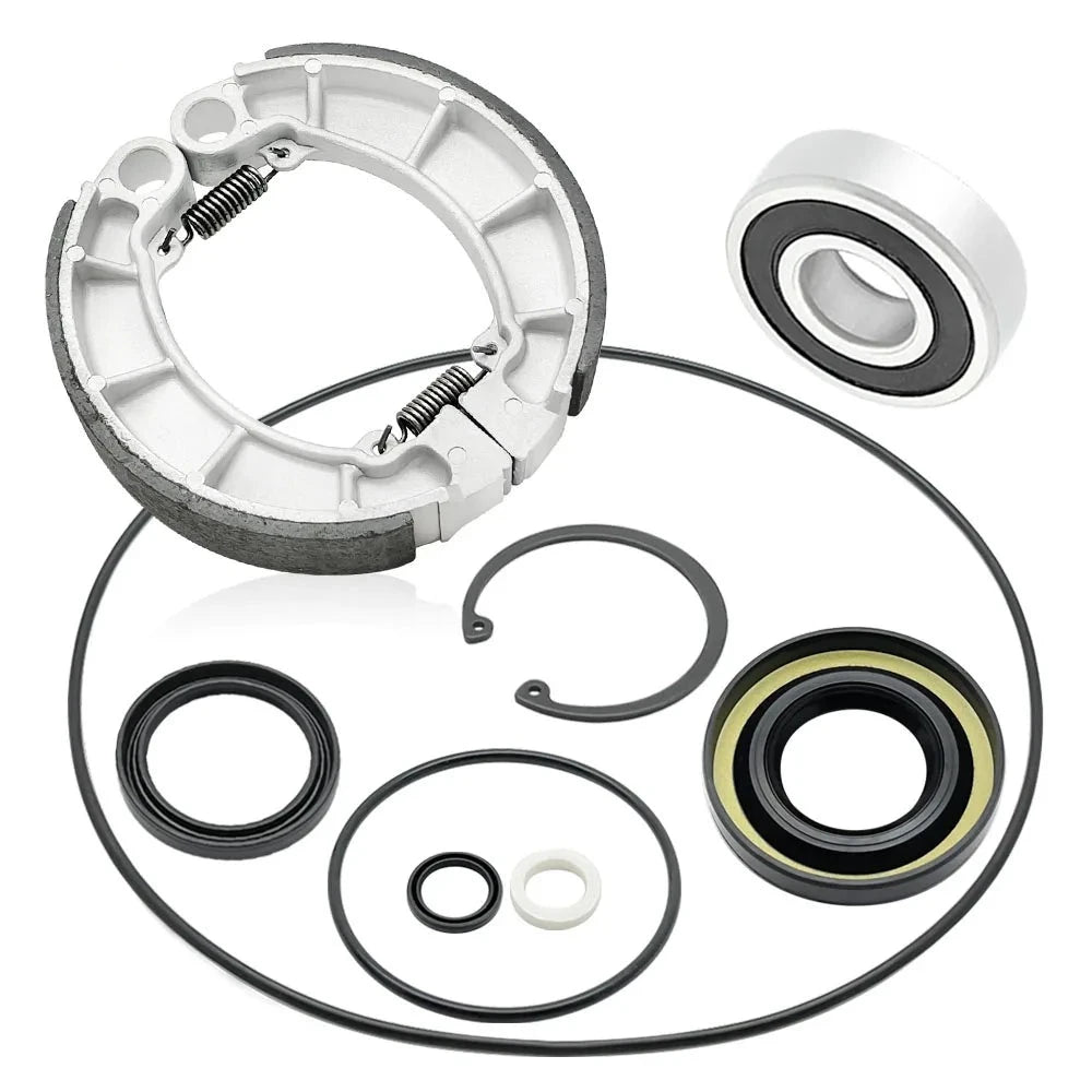 Rear Brake Drum Bearing Seals Shoes Kit for Honda Rancher Foreman TRX420 TRX500 TRX520 2014-2023 OEM: 91253-HC4-003 91355-HC4-003 91054-HC4-003 Mati Powersports