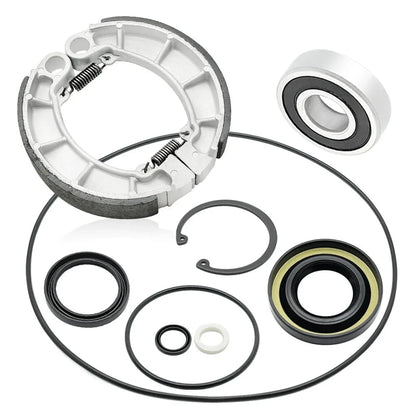 Rear Brake Drum Bearing Seals Shoes Kit for Honda Rancher Foreman TRX420 TRX500 TRX520 2014-2023 OEM: 91253-HC4-003 91355-HC4-003 91054-HC4-003 Mati Powersports