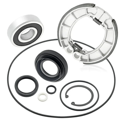 Rear Brake Drum Bearing Seals Shoes Kit for Honda Rancher Foreman TRX420 TRX500 TRX520 2014-2023 OEM: 91253-HC4-003 91355-HC4-003 91054-HC4-003 Mati Powersports