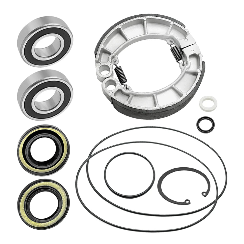 Rear Brake Drum Bearing Seals Shoes Kit for Honda Rancher TRX350FE/FM/TE/TM TRX400FA/FGA Foreman TRX450FE/FM TRX400FW MPN:91057-HA0-681 91252-HM7-003 06430-HN0-A20 Mati Powersports