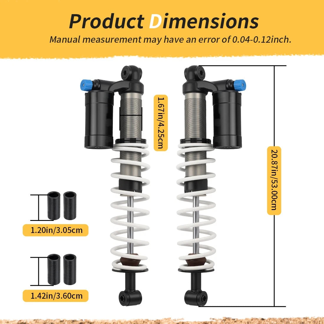 Rear Air Shocks For Polaris Scrambler 850 Sportsman 550 1000 XP 2009-2025 7043874